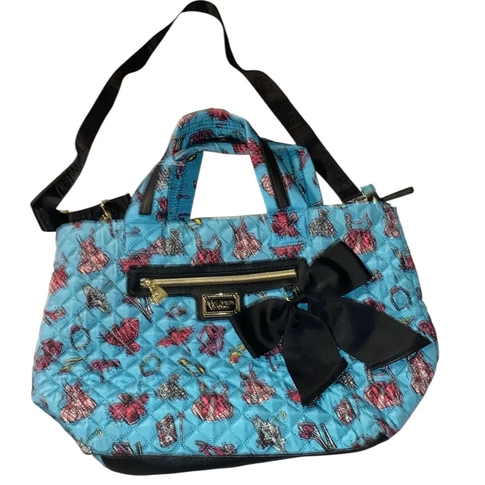 Betsey Johnson quilted tote bag